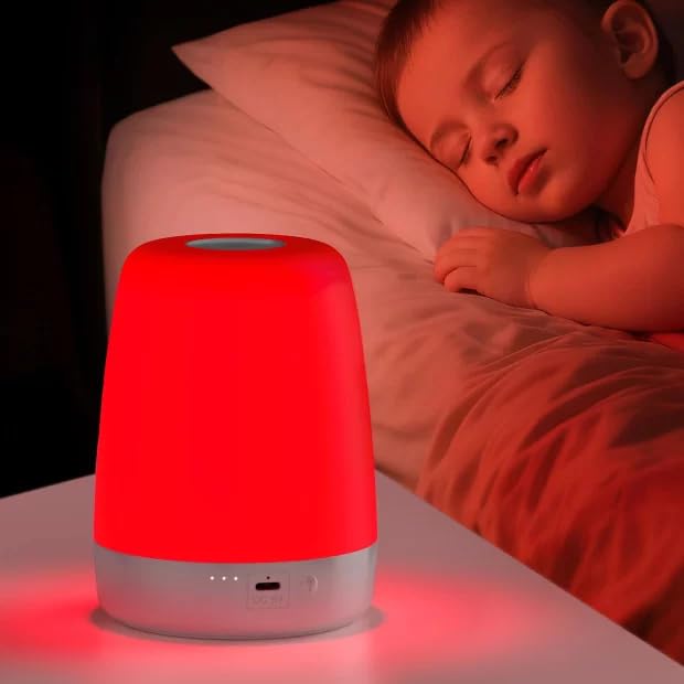 Lampe XKETA bébé, lumière rouge 670nm douce pour ne pas troubler le sommeil.