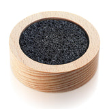 Diffuseur XLIUAX en pierre de lave avec base en bois, diffusion durable.