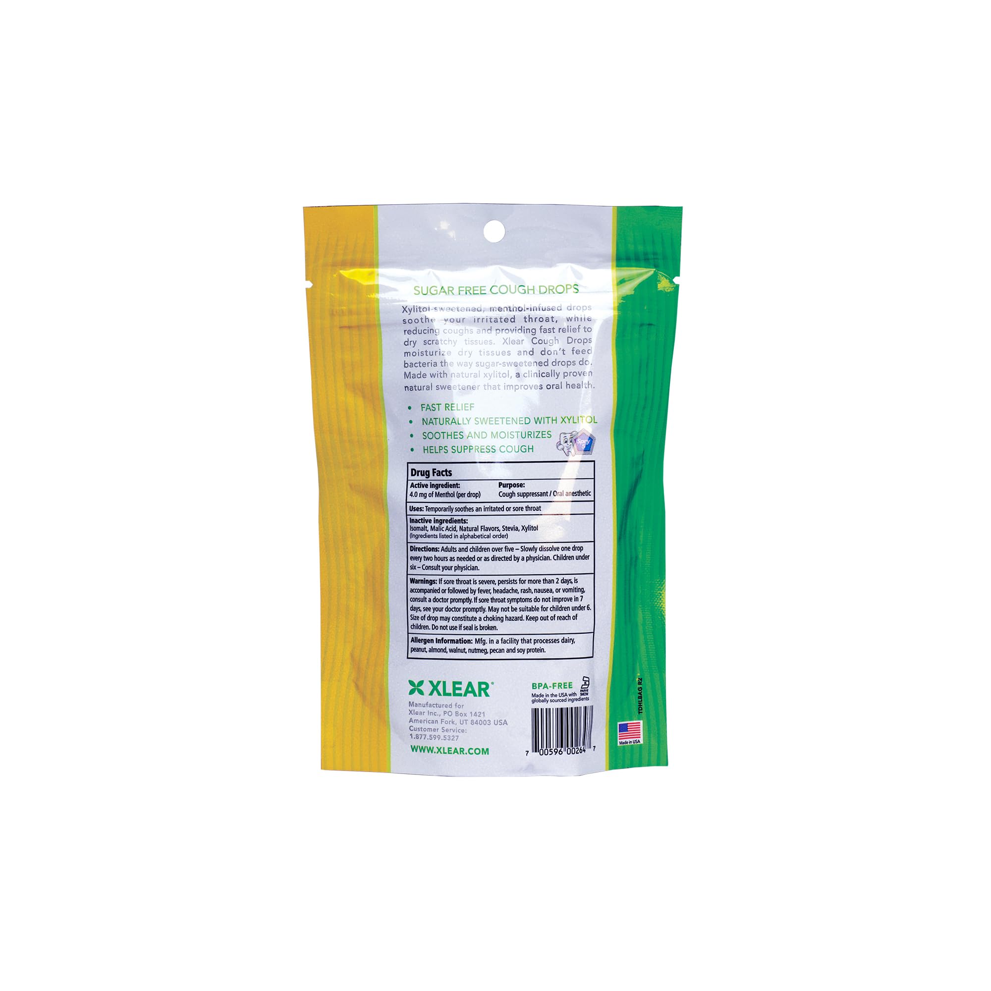 Xlear Drops miel citron – pastilles, douceur sans sucre pour bouche sèche.