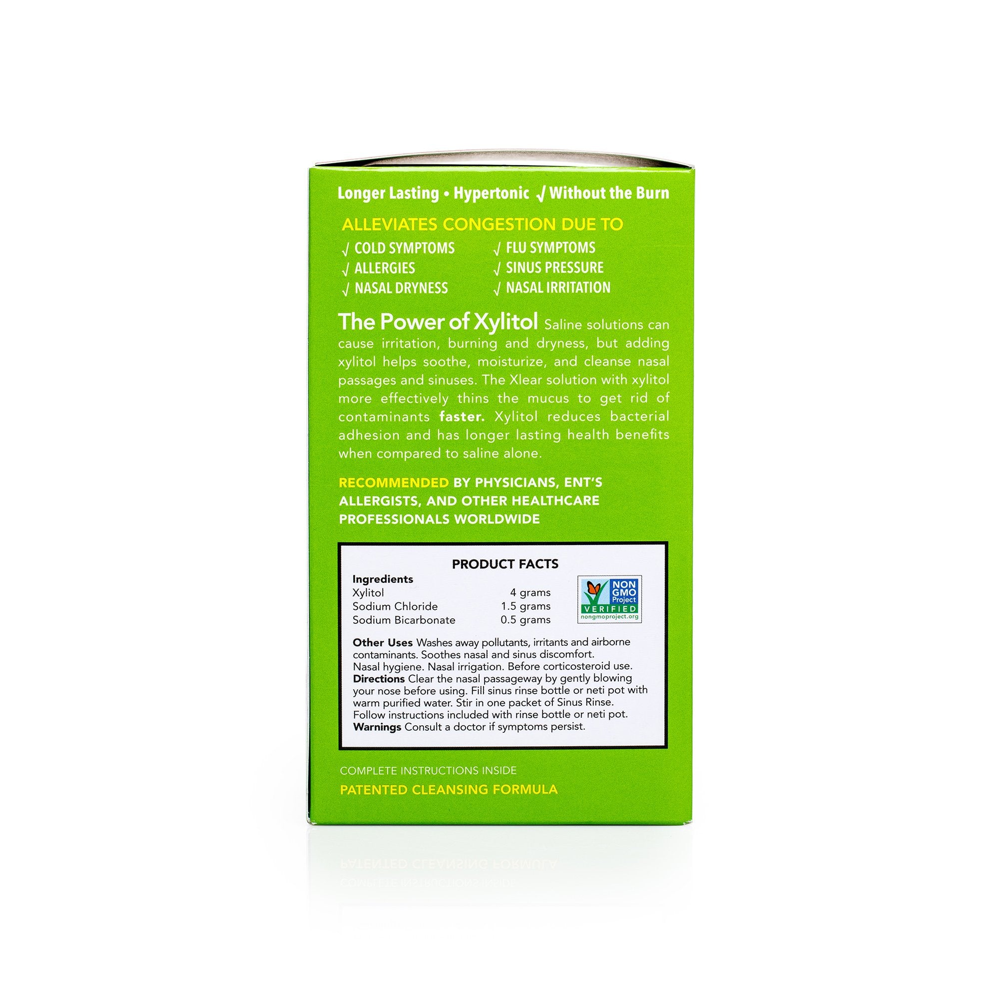 Formule Xlear xylitol-saline: hydratation et nettoyage des voies nasales.