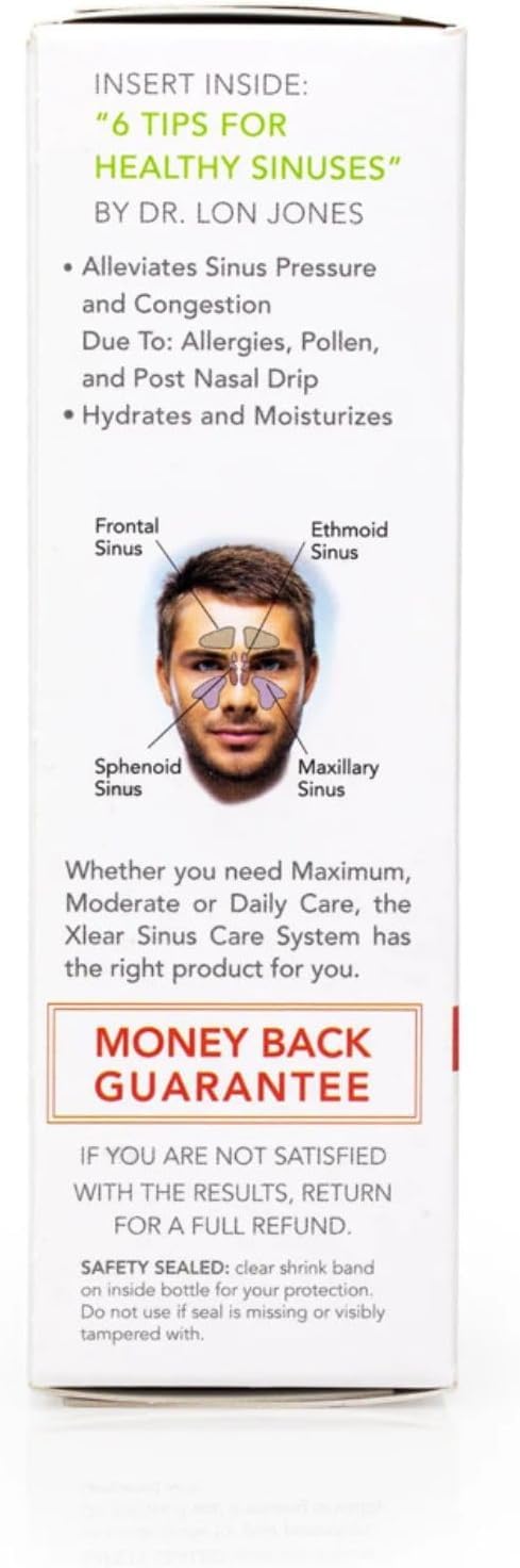 Xlear MAX : utilisation dans la narine droite pour un soulagement ciblé.