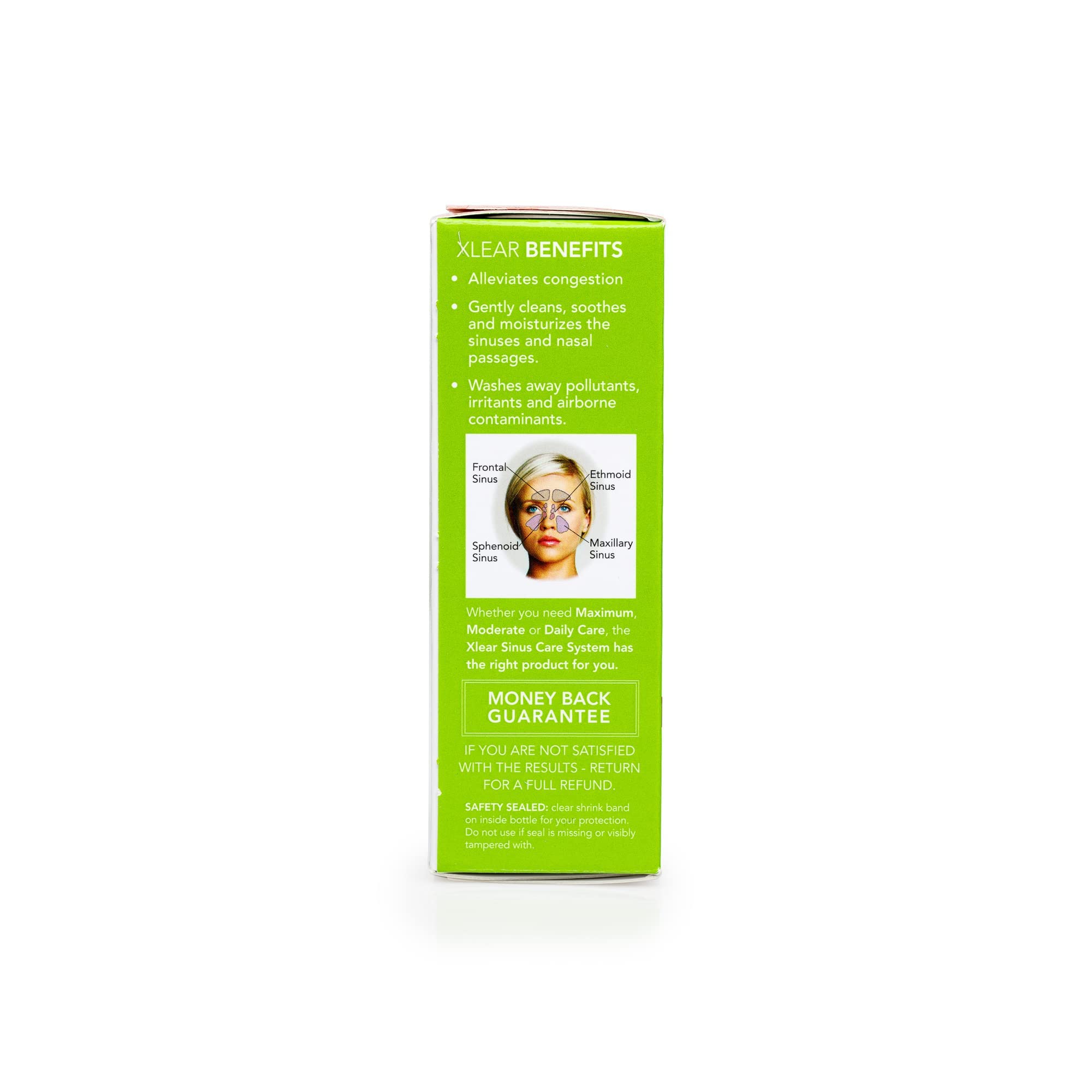 Xlear spray nasal, formule xylitol améliorée, aide potentielle à dégager les voies nasales.