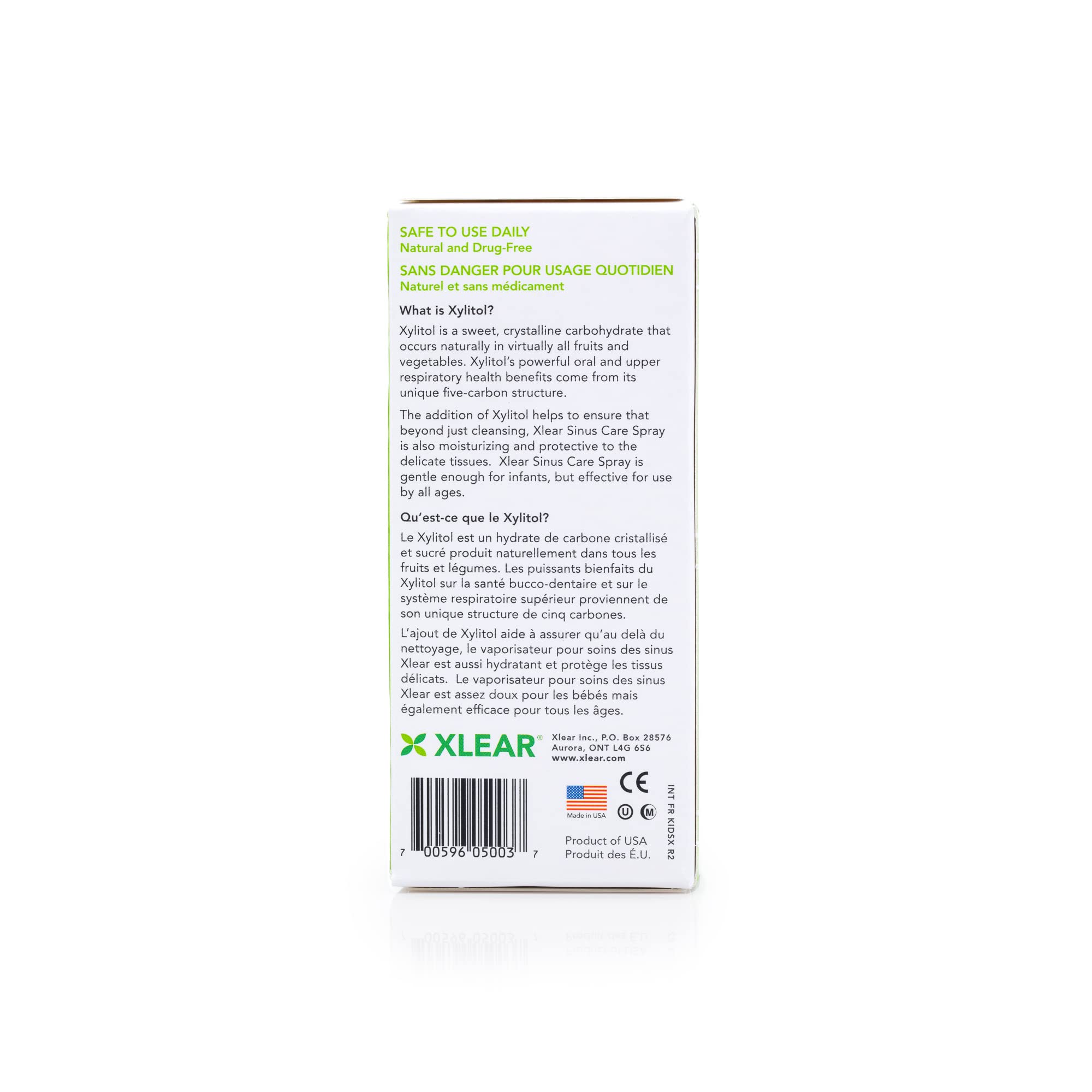 Solution nasale Xlear au xylitol pour soutien naturel des voies nasales.