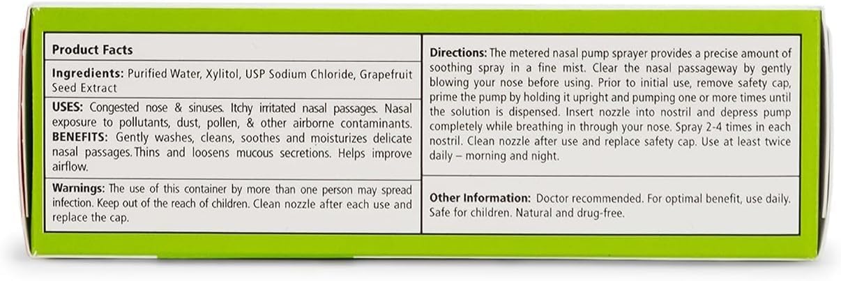 Xlear spray nasal au xylitol — embout pompe pour une application précise