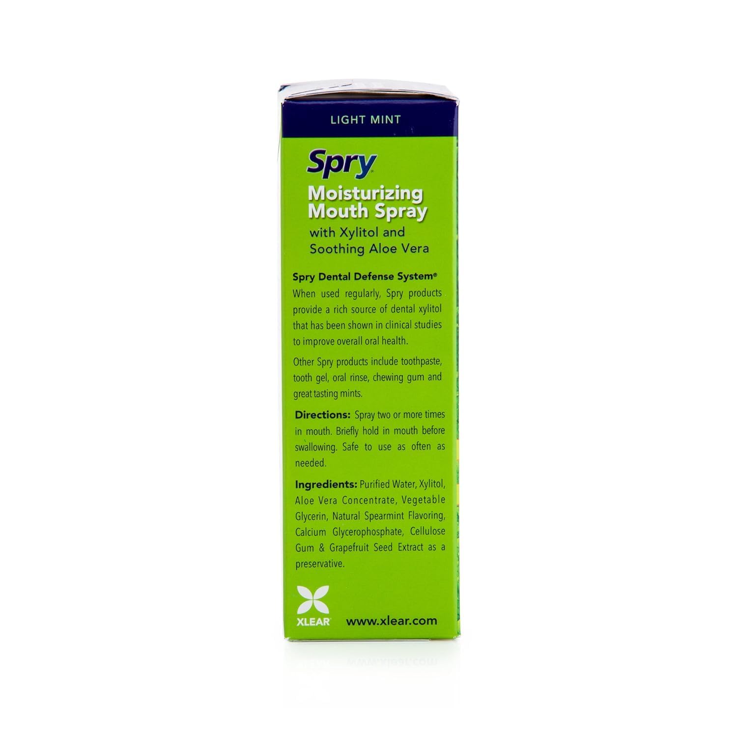 Spry Xlear: arôme menthe frais pour une haleine instantanément rafraîchie.
