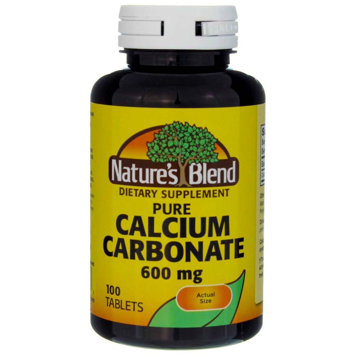 Xllent Nature's Blend calcium 600 mg – comprimés en bouteille, prise quotidienne sans gluten.