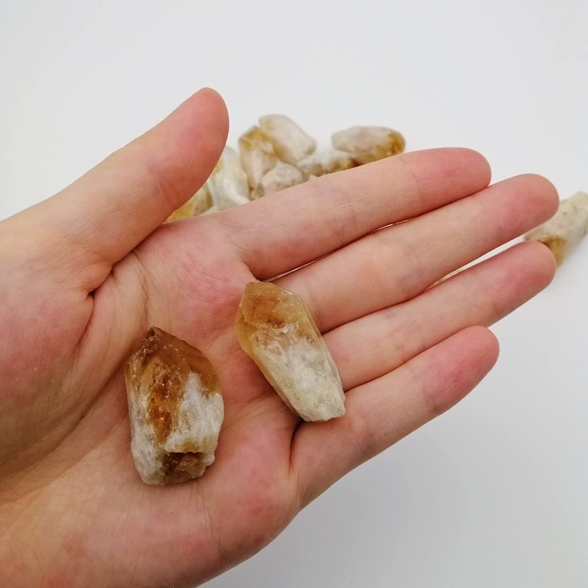 XMHOME Citrine pierre décorative brute, parfaite pour Reiki et méditation.