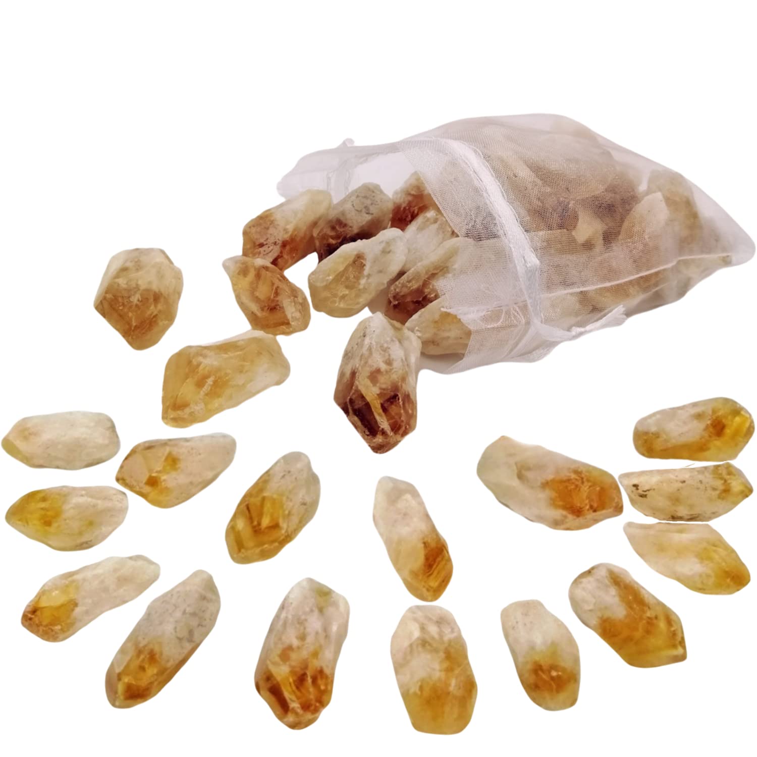 XMHOME Citrine brute pointe, idéale pour méditation et énergie positive.