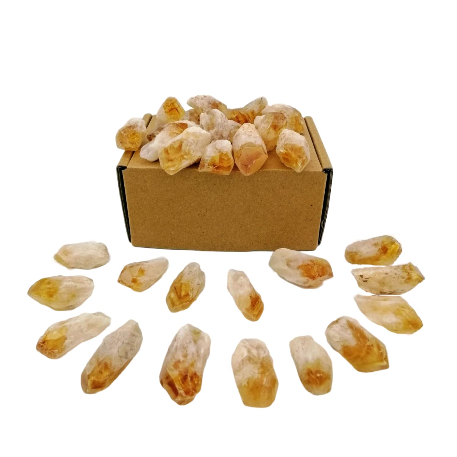 XMHOME Citrine brute, pierre naturelle décorative pour ambiance lumineuse.