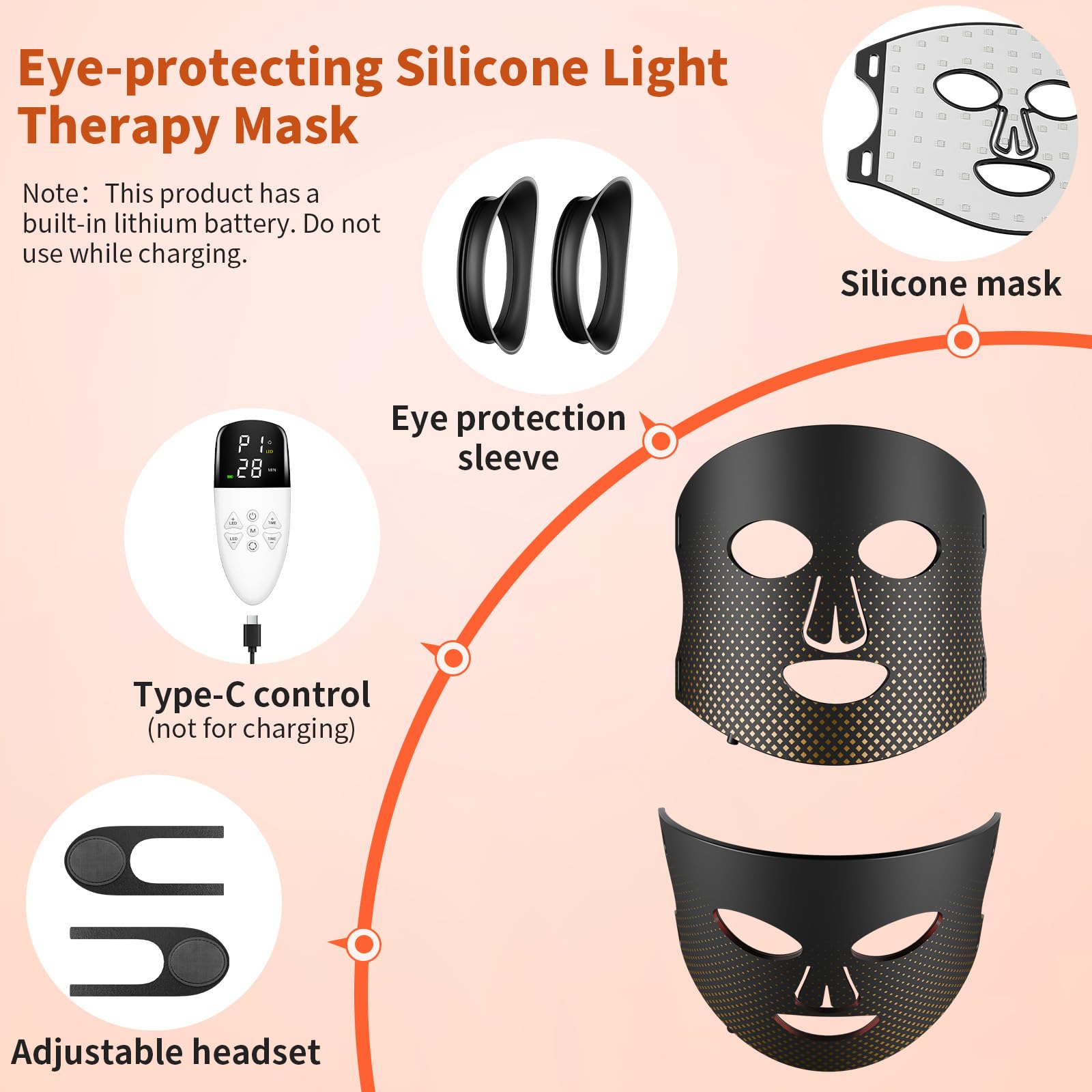 XMZXMZ masque infrarouge en silicone pour un port confortable à domicile