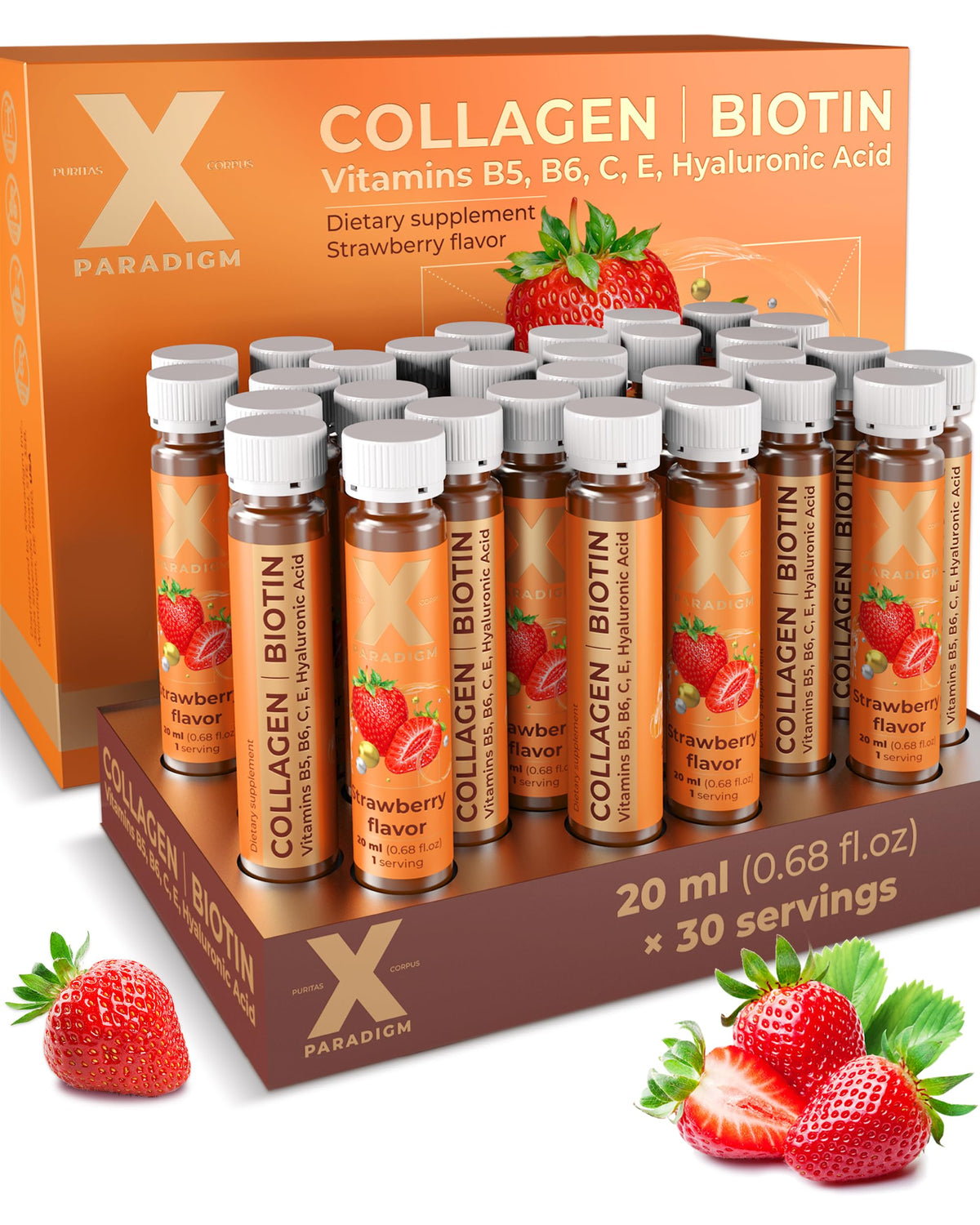 XParadigm Puritas Corpus collagene liquide fraise pour routine beauté quotidienne