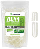 Capsules XPRS Nutra taille 3 transparentes, faciles à remplir.