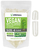 XPRS Nutra capsules vides taille 4 claires, idéal pour un remplissage précis.