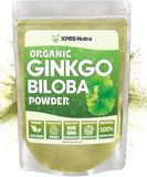 XPRS Nutra Poudre Bio Ginkgo Biloba — flacon, usage vegan pour soutenir la concentration