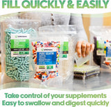Capsules vides XPRS Nutra facilitant le remplissage manuel.