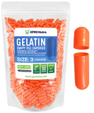 Capsules vides taille 3 de XPRS Nutra en emballage orange, remplissage précis facilité.