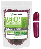 Capsules XPRS Nutra Size 3 vides, ensemble de 100, prêt à remplir.