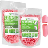 XPRS Nutra capsules végétales taille 0, roses, faciles à remplir pour faire vos mélanges maison.