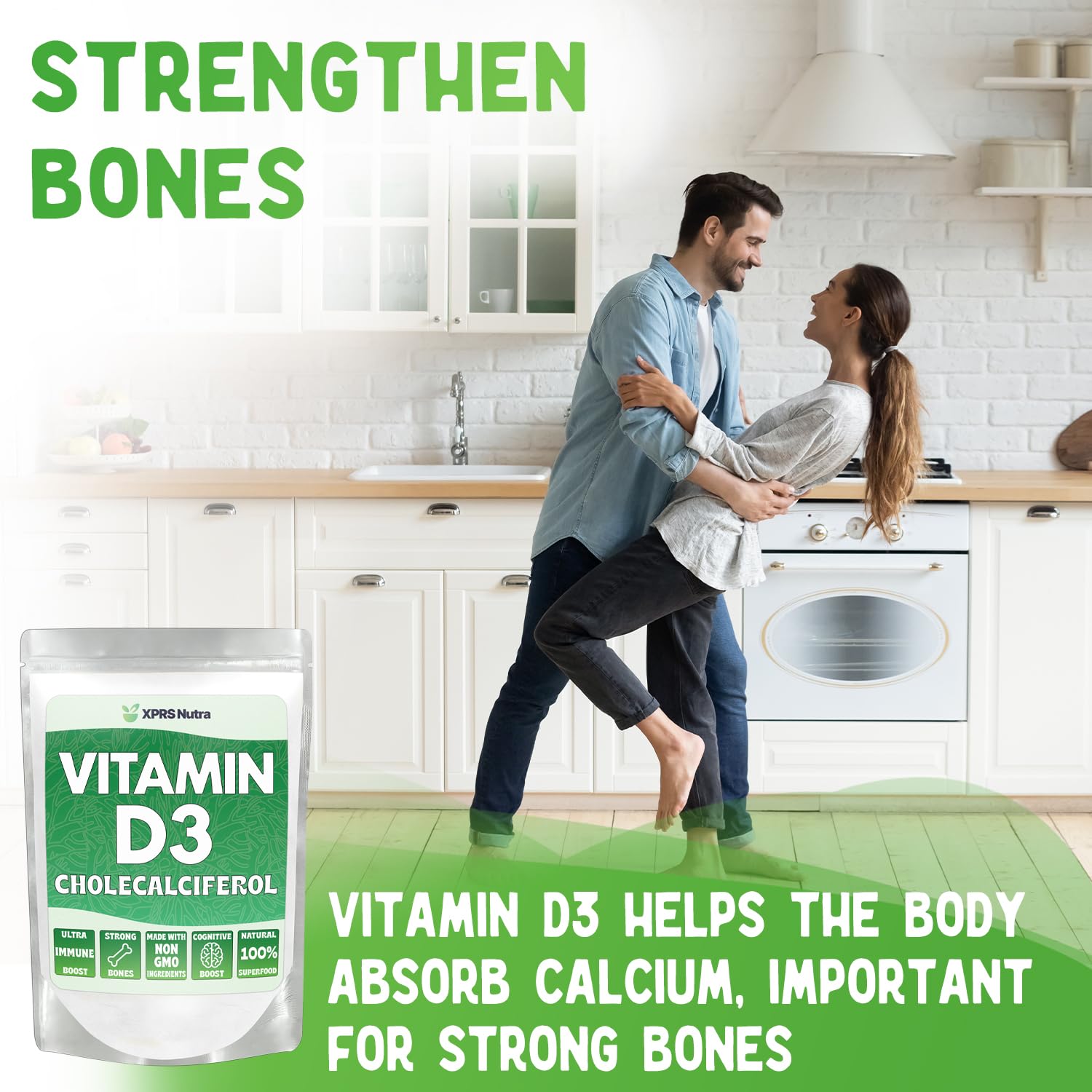 Poudre D3 XPRS Nutra, mélange facile pour shakes et smoothies