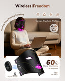 XSSNVV masque led infrarouge 850 nm sans fil, pratique pour soins à domicile.