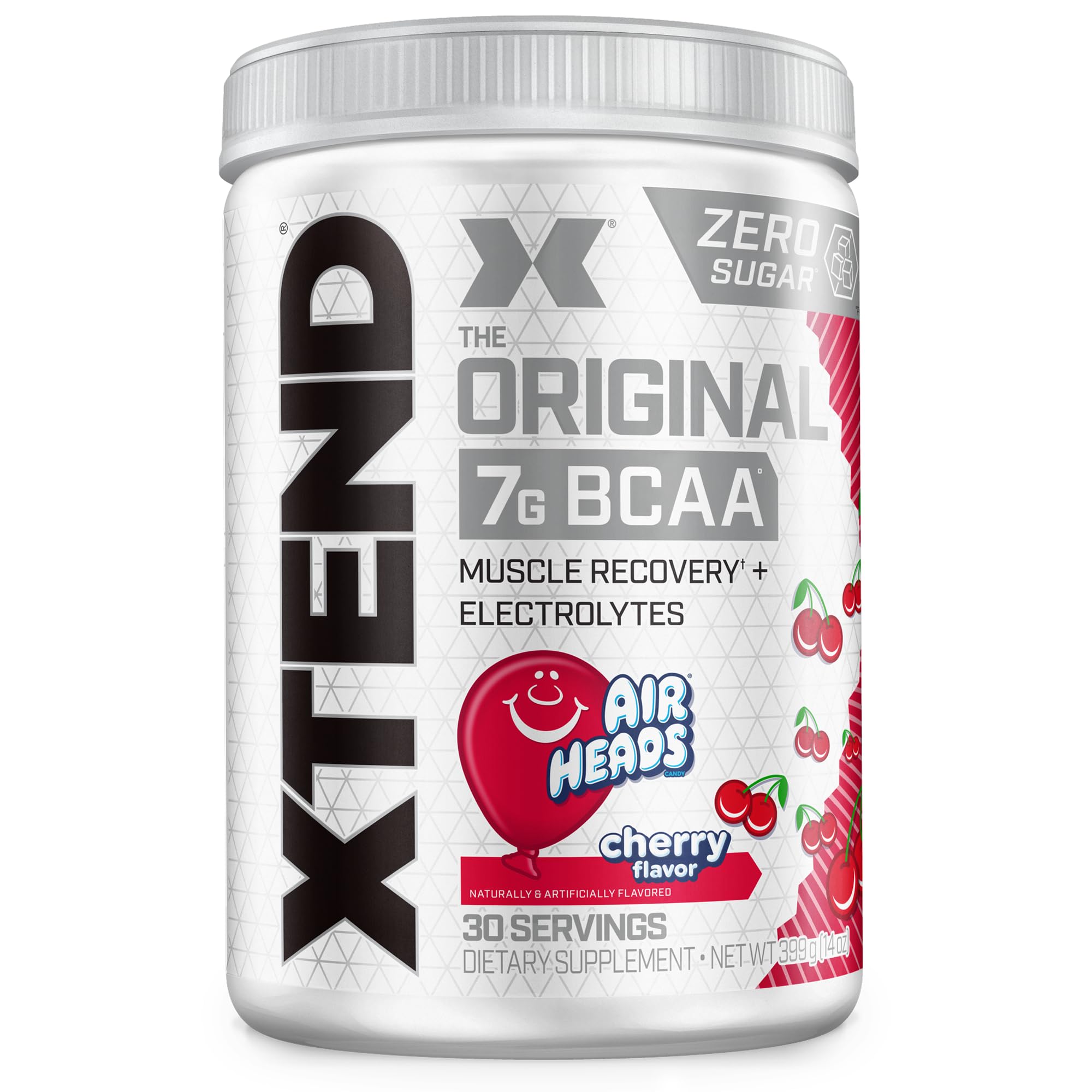 Xtend BCAA poudre AirHeads Candy visuel, soutien potentiel à la récupération musculaire.