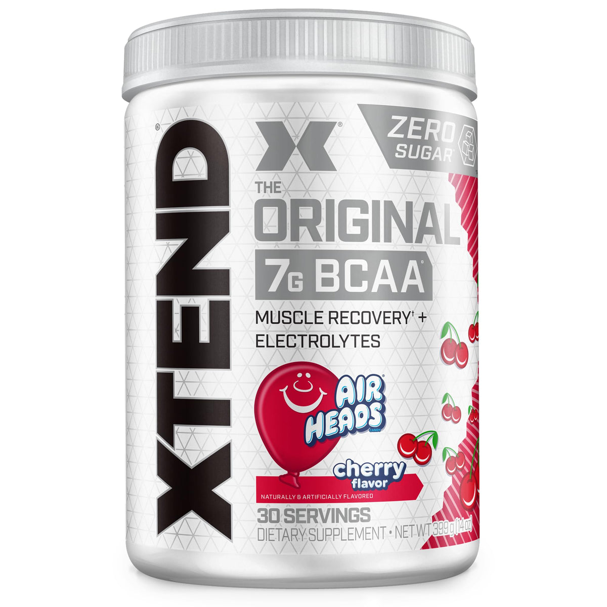 Xtend BCAA poudre AirHeads Candy visuel, soutien potentiel à la récupération musculaire.