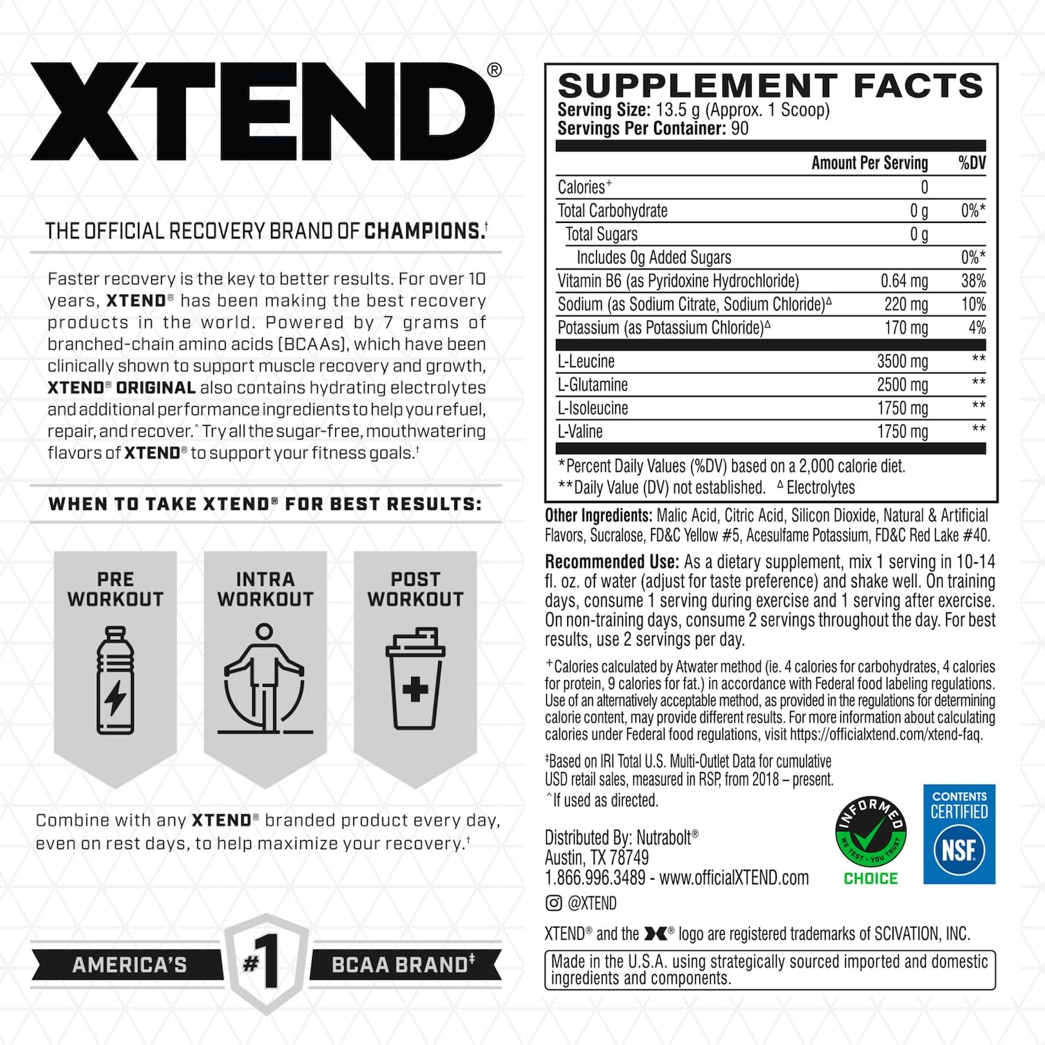 Xtend cuillère-dose BCAAs mangue-folle : dosage précis pour l’effort.