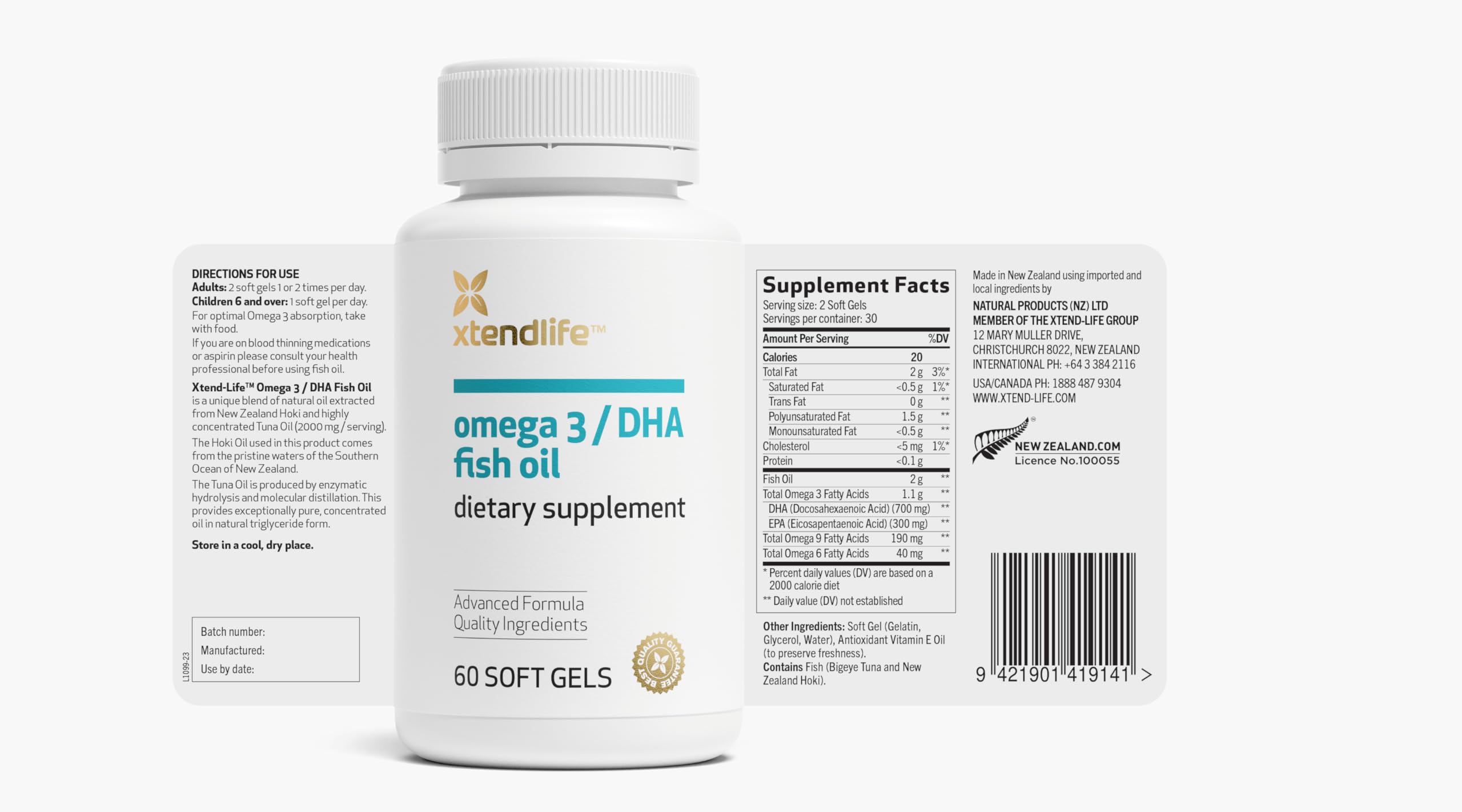 Xtendlife Omega3 – Flacon pratique pour une utilisation quotidienne.