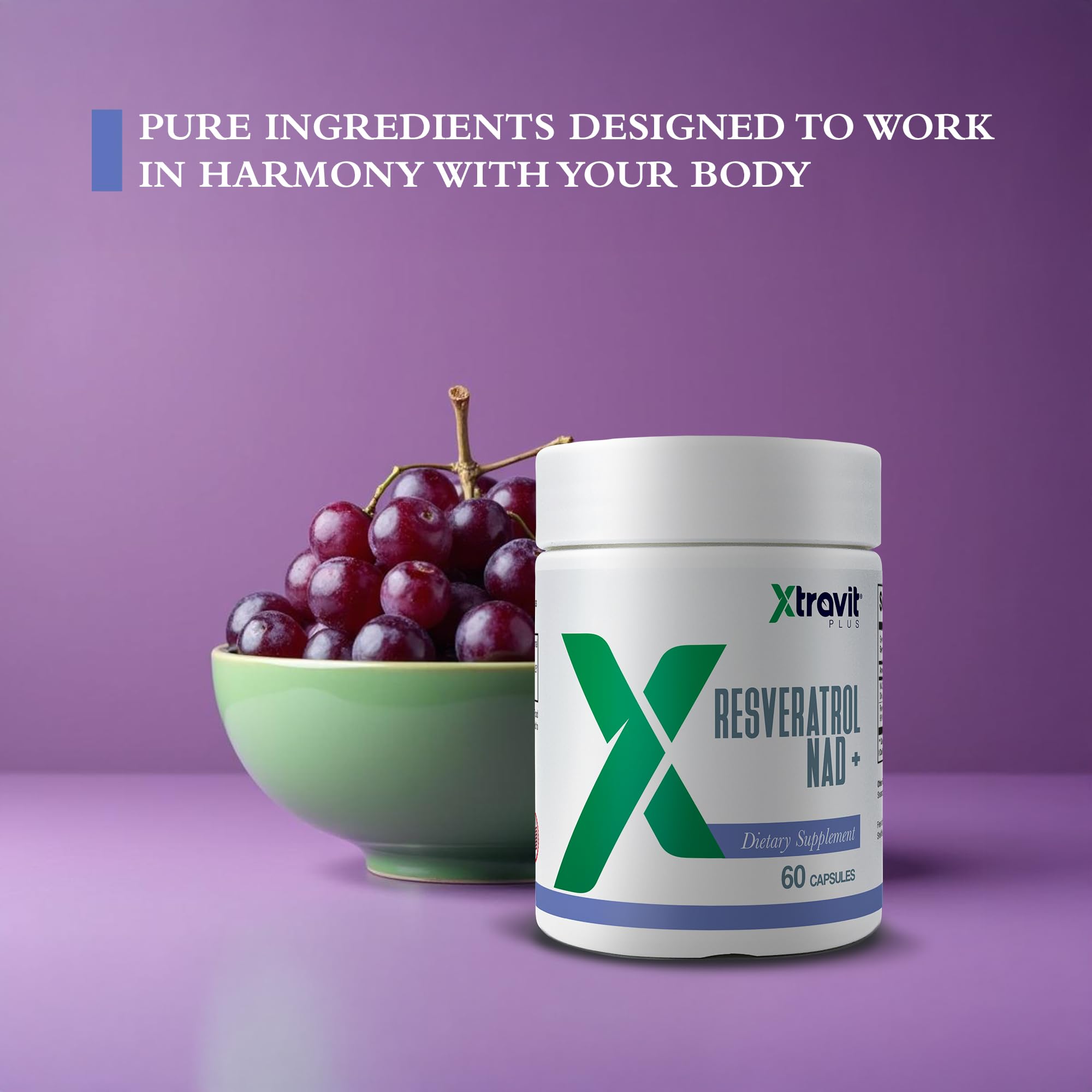 Xtravit Résveratrol NAD+ – conception américaine et qualité des composants.