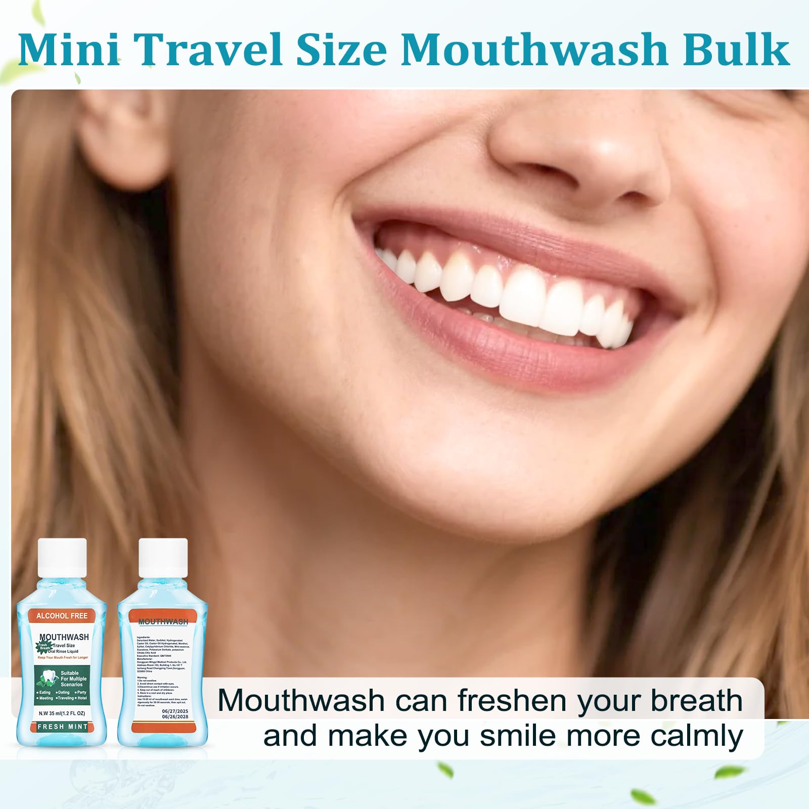 Boite Xuezoioy de 10 mini-bouteilles, haleine fraiche en deplacement.