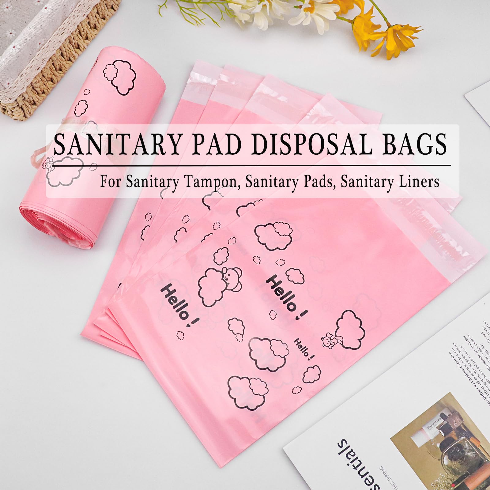 Sacs 7x12 pouces pour tampons et protections femminines Xuezoioy.