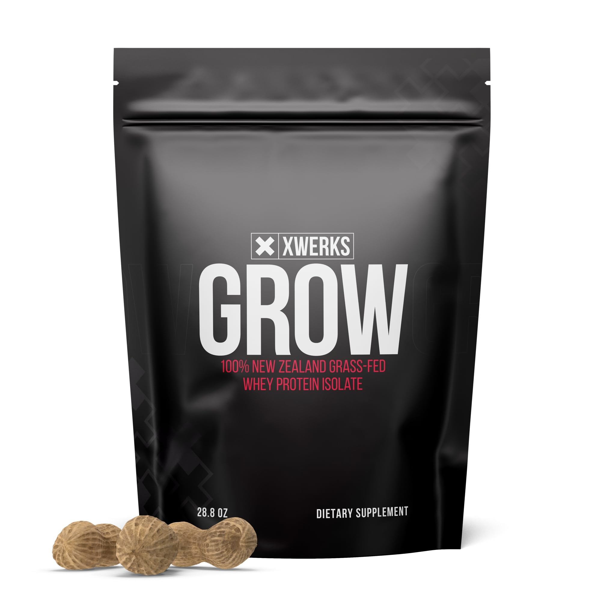 XWERKS Grow : emballage et scoop visibles, protéine whey grass-fed idéale pour l entraînement.