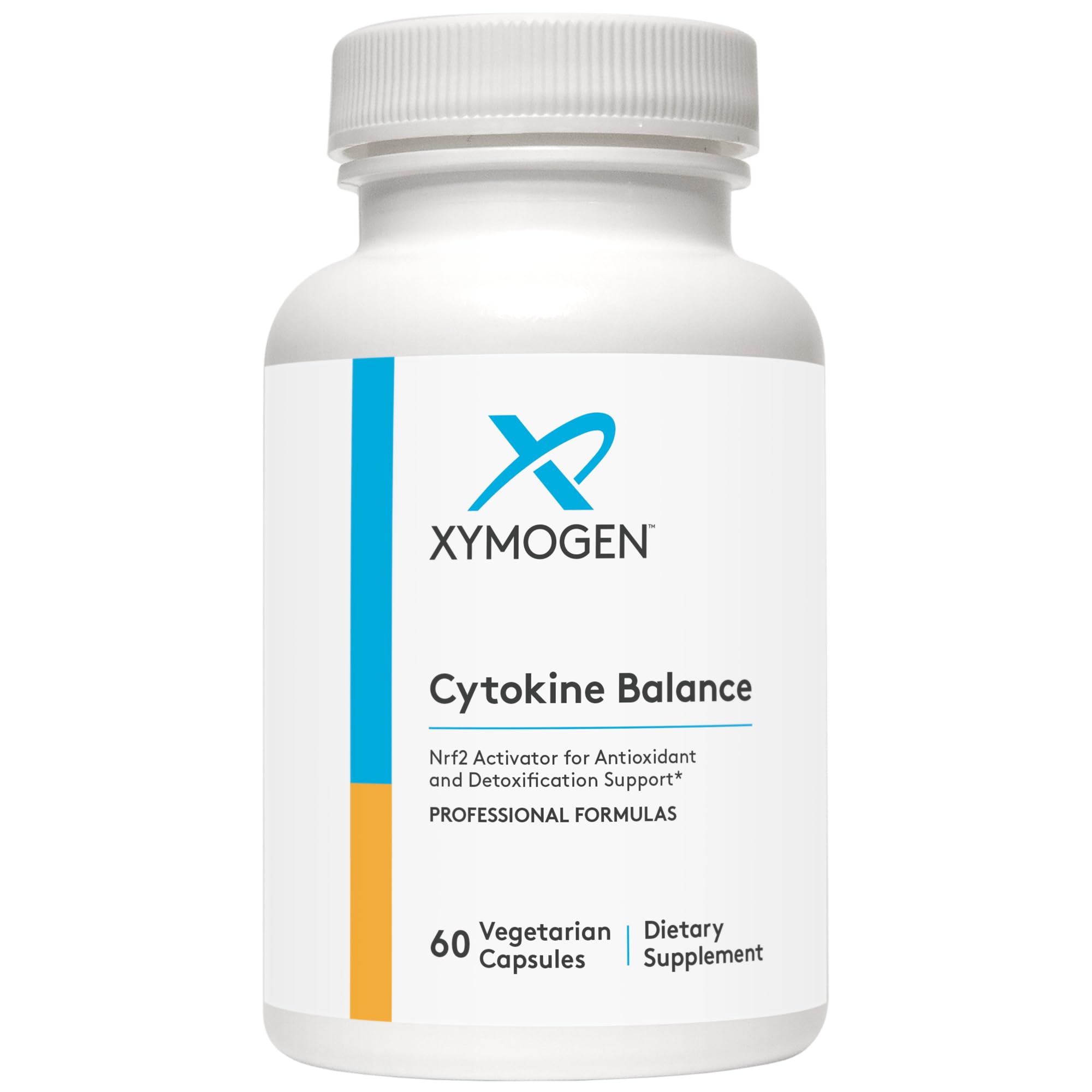 Cytokine Balance XYMOGEN sur bouteille, soutien potentiel antioxydant.