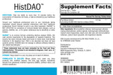 HistDAO, tablette en gros plan, dose élevée pour dégrader l histamine alimentaire.