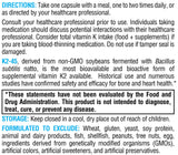 XYMOGEN K2-45 – emballage hypoallergénique sans gluten et sans allergènes.