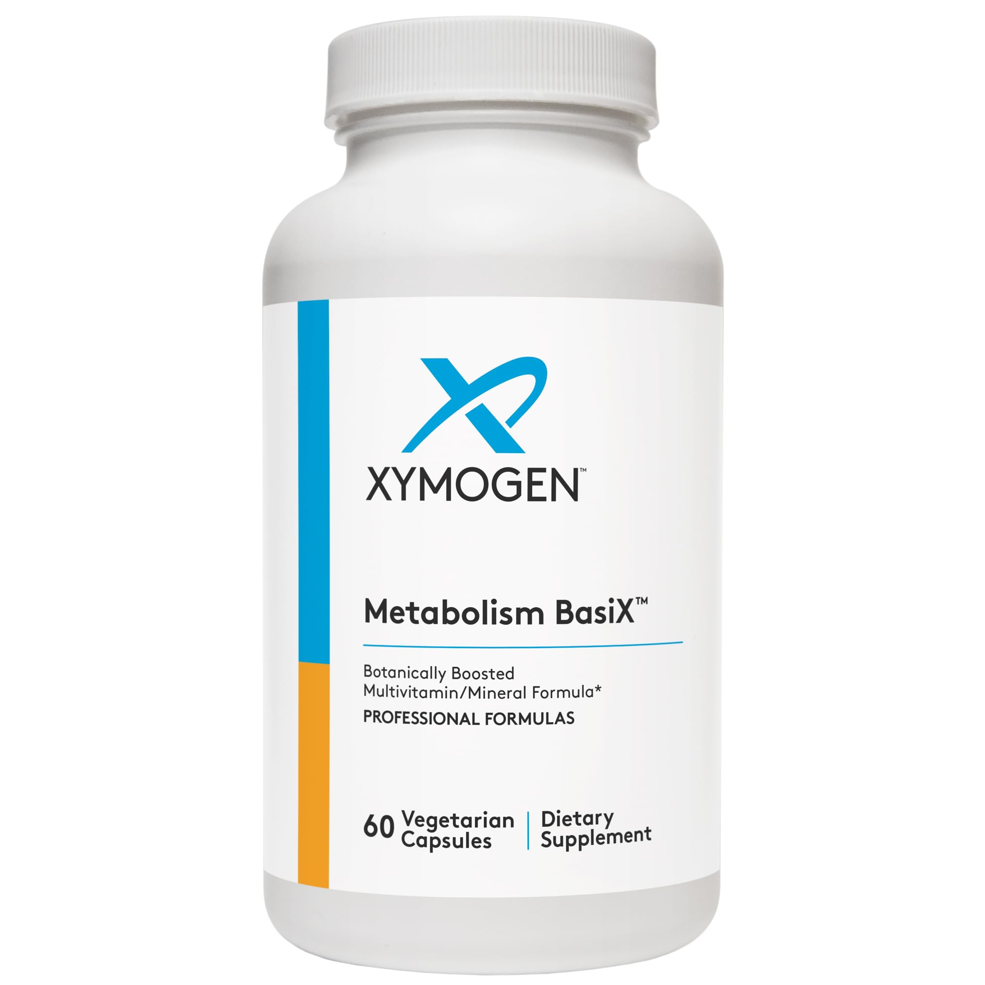 XYMOGEN Metabolism Basix – bouteille recto: soutien énergétique quotidien et détox naturelle.
