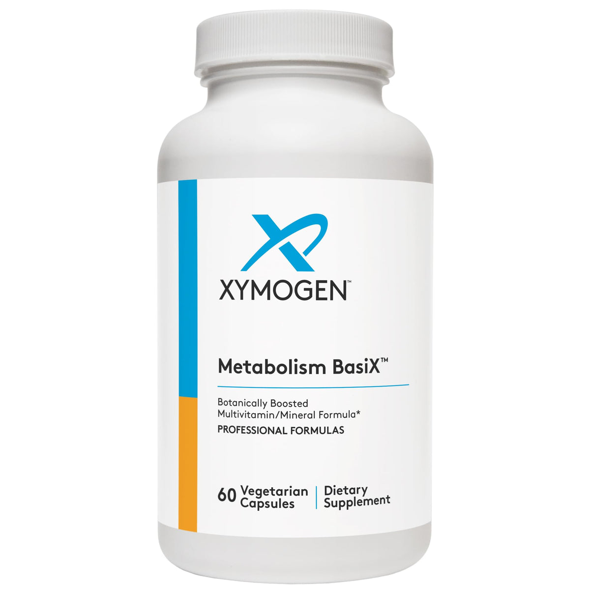 XYMOGEN Metabolism Basix – bouteille recto: soutien énergétique quotidien et détox naturelle.
