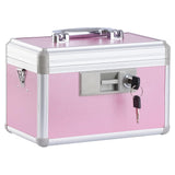 Boîte à médicaments xydstay rose en aluminium, rangement sûr et durable.