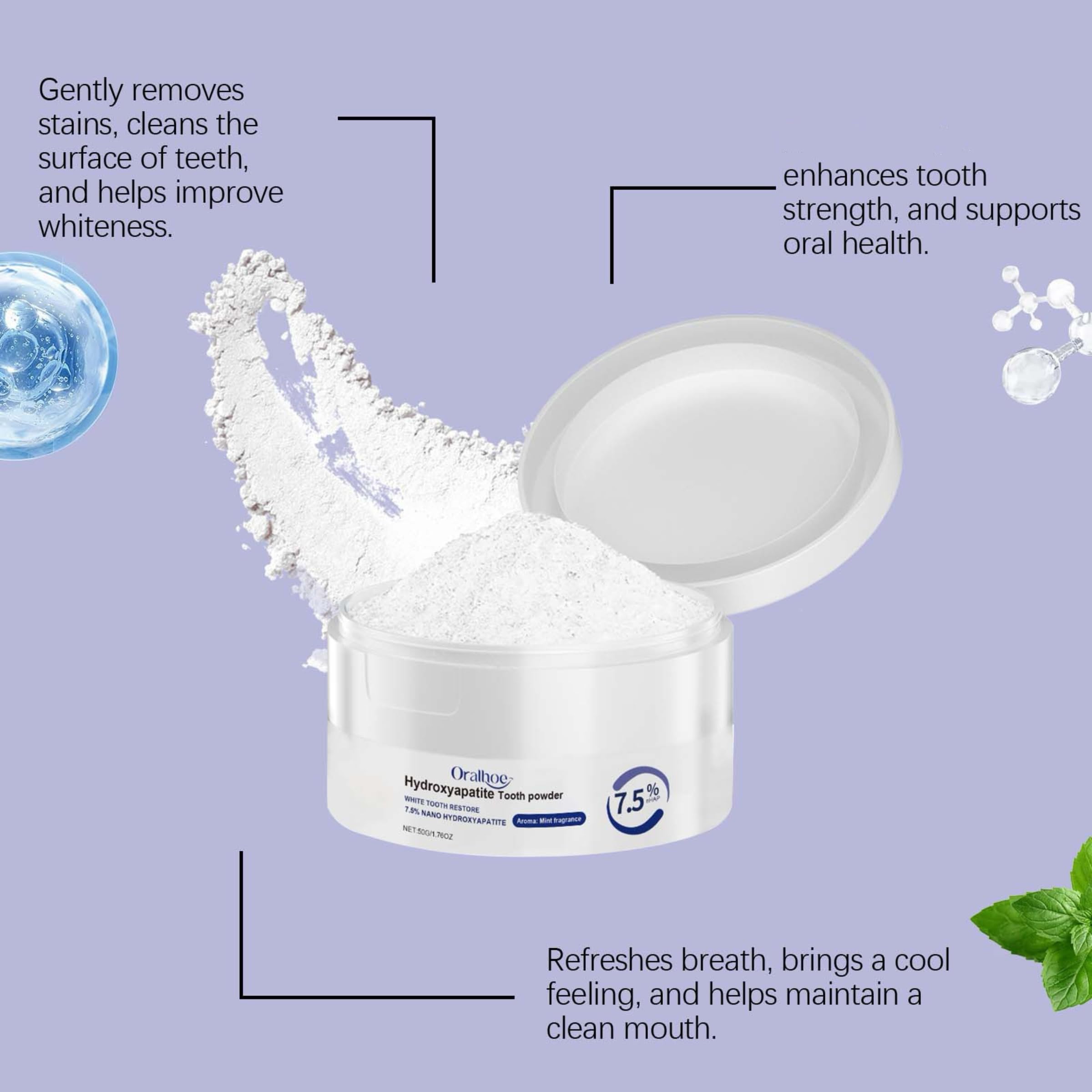XYFSZDQJZHG pâte dentifrice hydroxyapatite, action anti-tâches douce