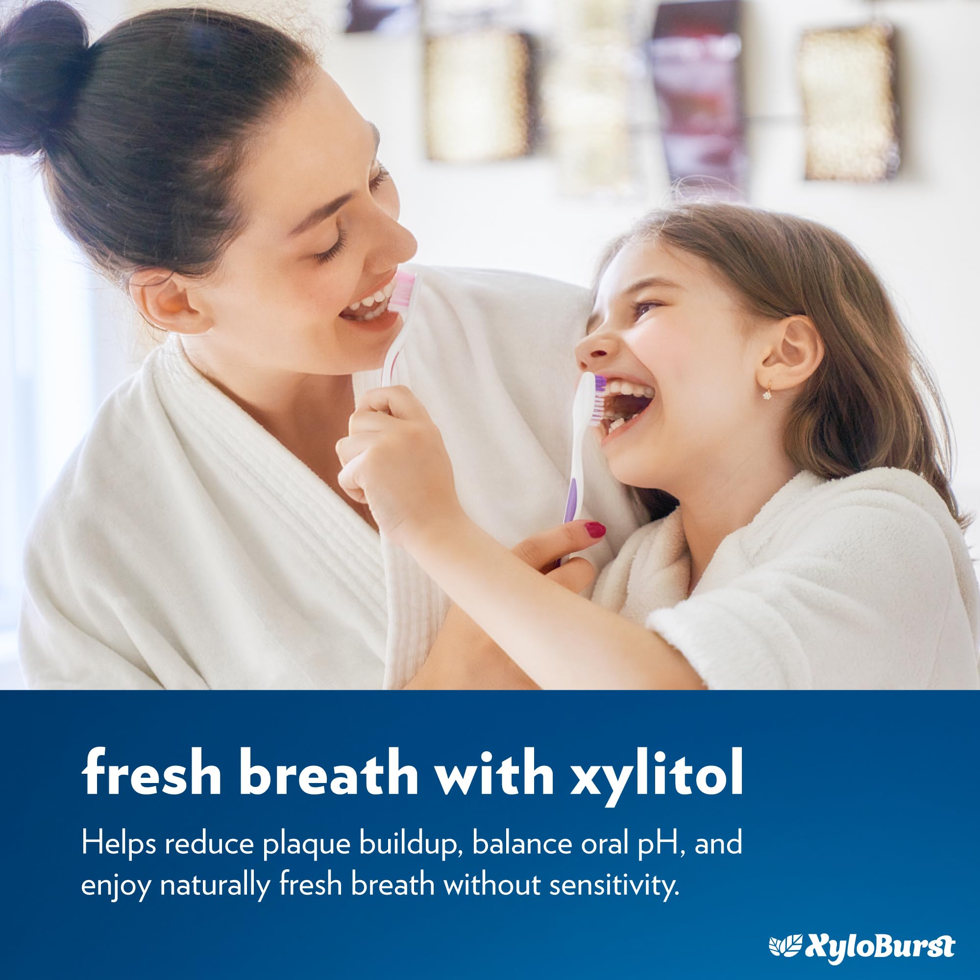 Zoom sur dentifrice XyloBurst hydroxyapatite, texture lisse.