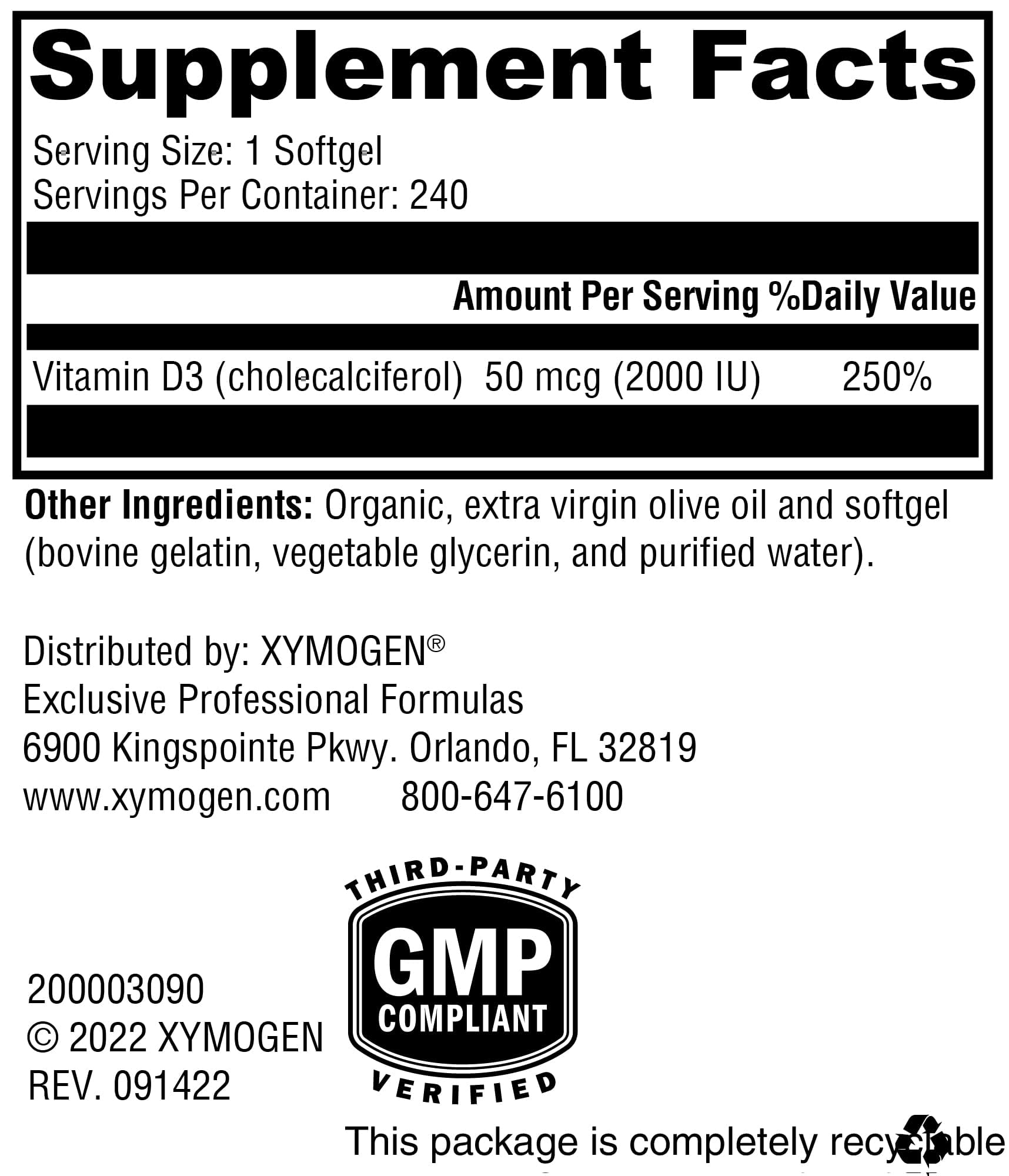 XYMOGEN D3 2000 : gélules vitamine D3 faciles à intégrer