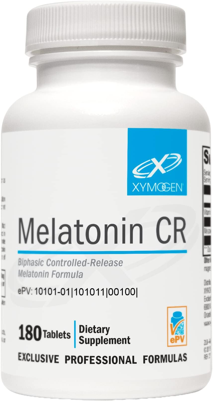 XYMOGEN Melatonin CR – boîte visible, soutien potentiel au sommeil nocturne.