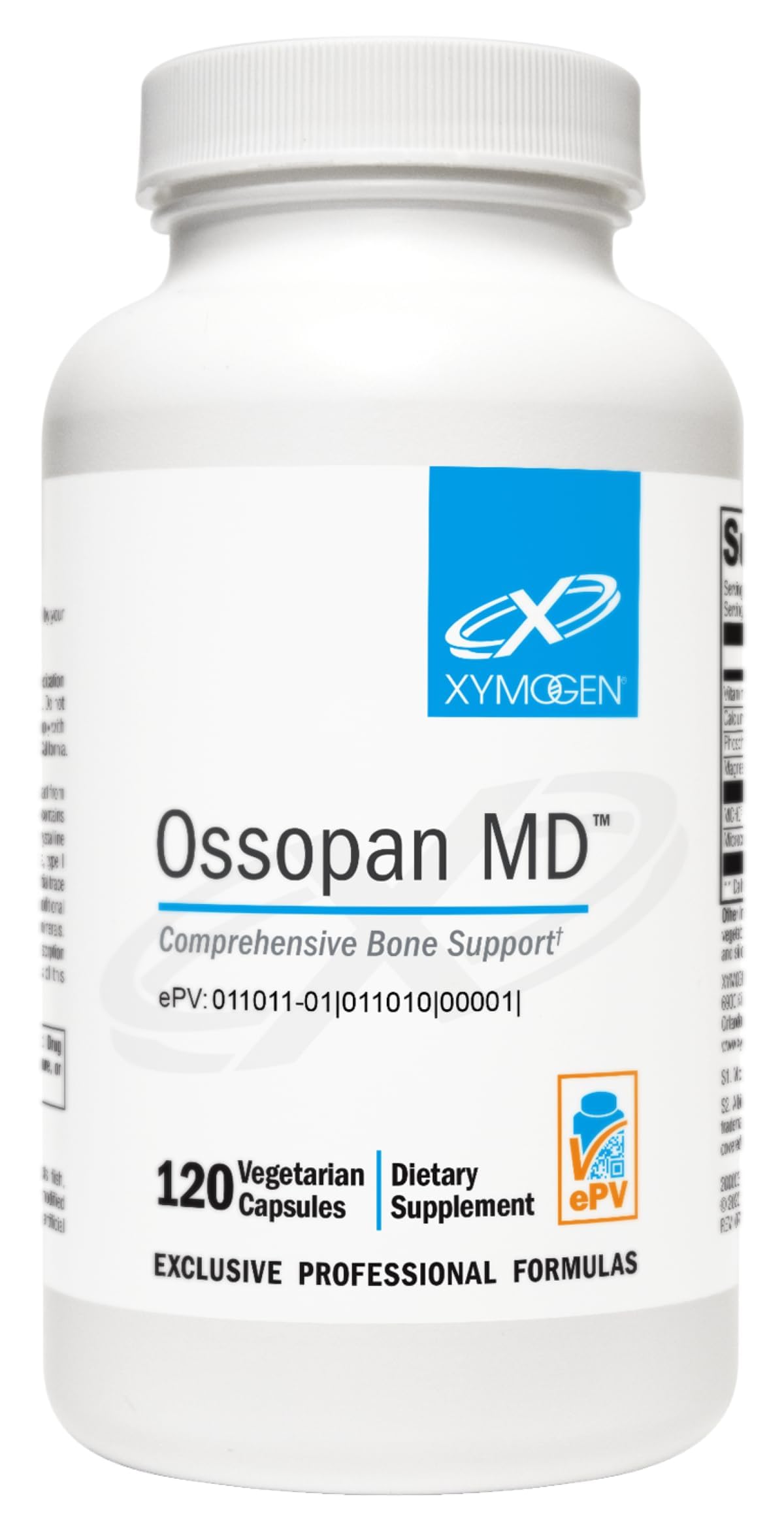 XYMOGEN Ossopan MD – Bouteille et étiquette, soutien durable des os au quotidien.