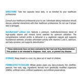 XYMOGEN ActivNutrients sans fer — flacon détaillant les antioxydants comme vitamine C et bêta-carotène.