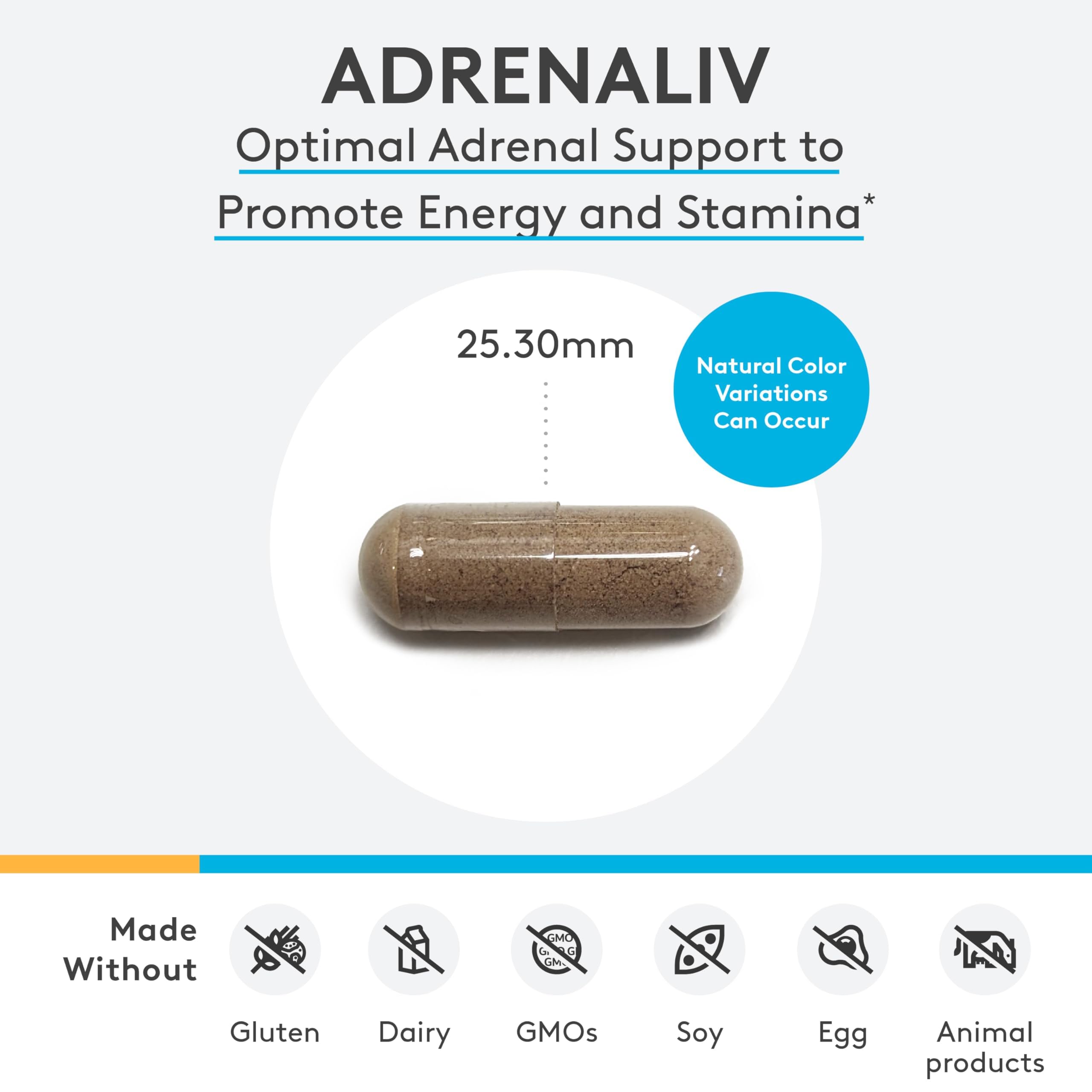 XYMOGEN Adrenaliv – composition avec rhodiola et adaptogènes.