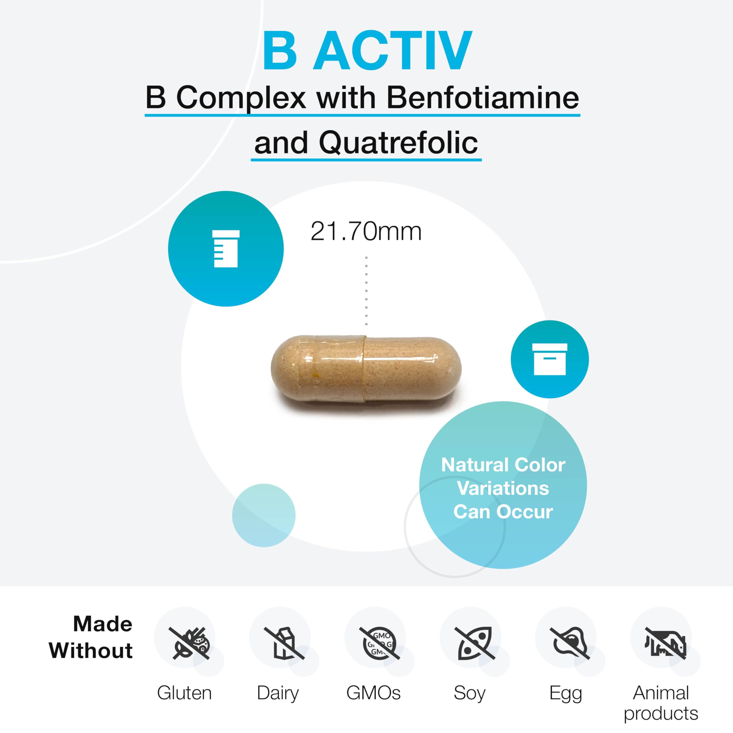 XYMOGEN B-Activ, capsules visibles suggérant un apport vitaminé quotidien