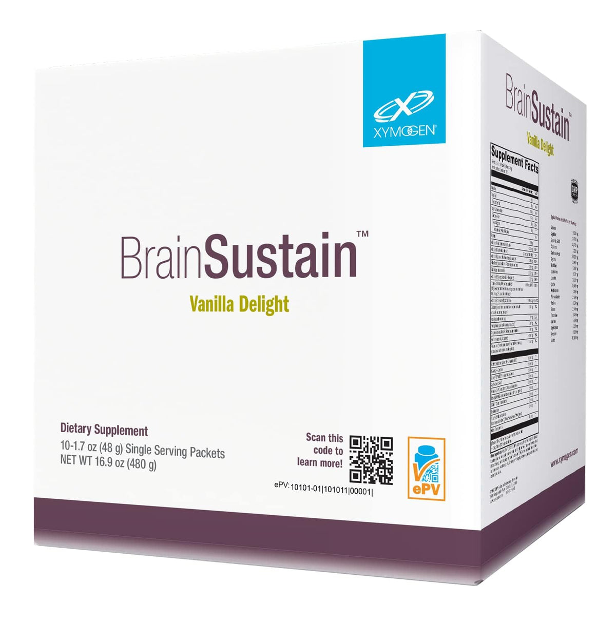 XYMOGEN BrainSustain poudre vanille, arôme délicat pour démarrer la journée.