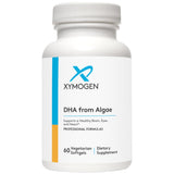 XYMOGEN DHA algue - bouteille montre l’emballage durable et source oméga-3 sans poisson.