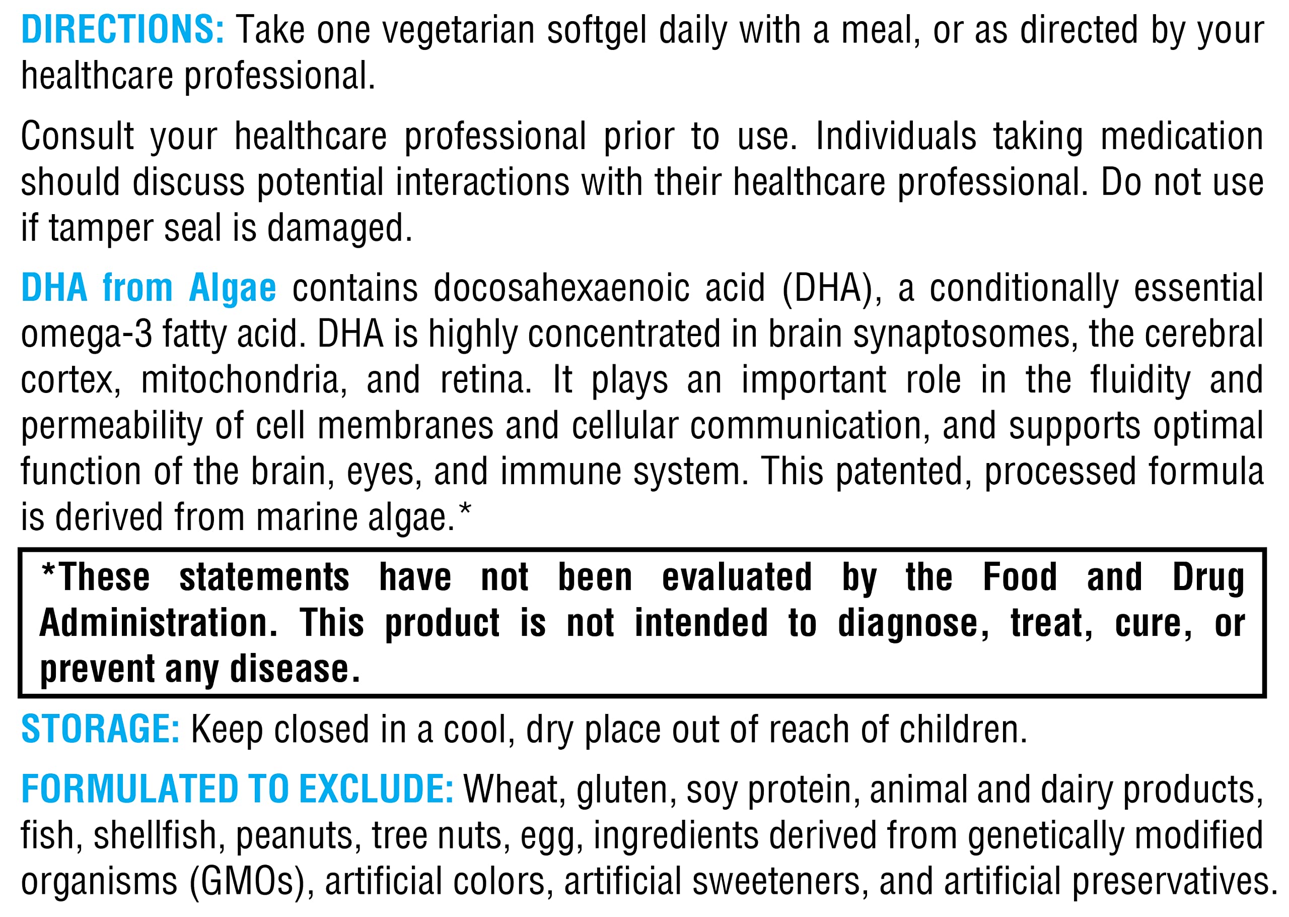 XYMOGEN DHA algue - tableau nutritionnel clair pour comparer les oméga-3.