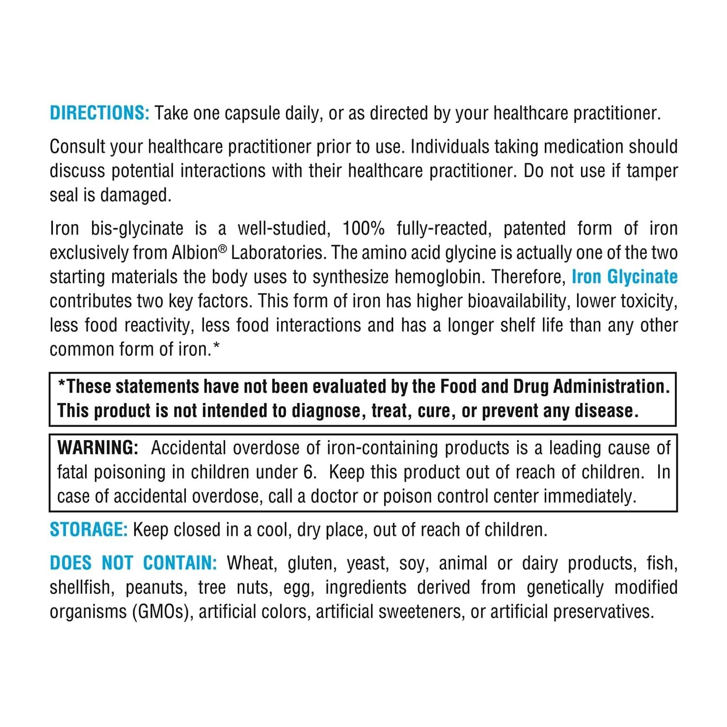 XYMOGEN Etiquette Bisglycinate Fer : informations claires et fiables.